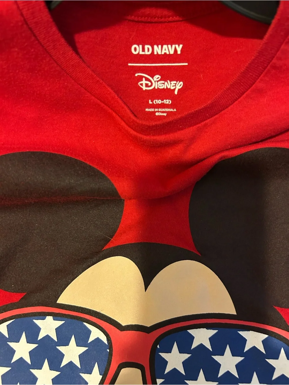 Old Navy Disney Unisex Mickey Mouse Patriotic T-Shirt  Youth Size large 10-12
